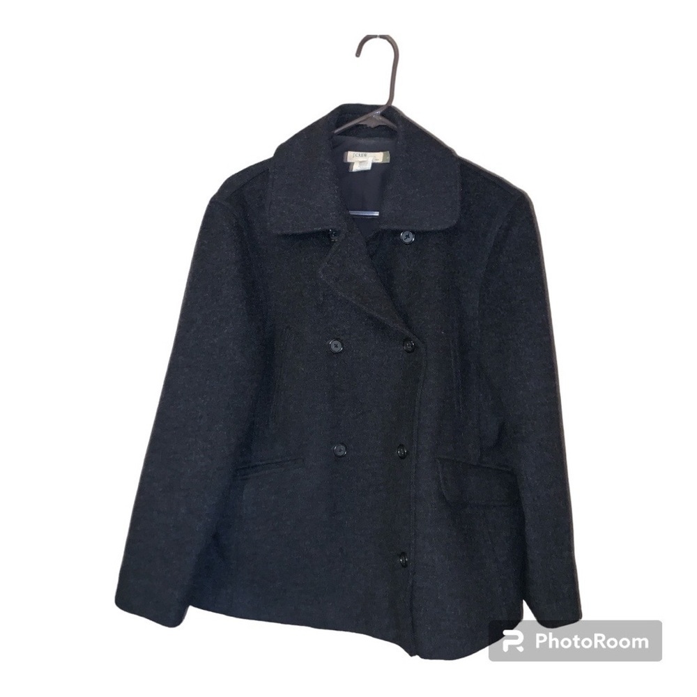 J Crew medium wool pea coat womens gray flaw preppy academia collegiate fall